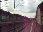ICE 1615 nach Mnchen Hbf durchfhrt am 27. Juli 2010 den Kronacher Bahnhof.