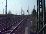 ICE 1744 von Dresden nach Hannover Hbf durchfhrt hier den Bahnsteig Leipzig/Engelsdorf.Nchster Halt ist Leipzig Hbf.Aufgenommen am 20.04.2011 in Leipzig