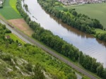 Main-Spessart-Bahn am Mainufer zwischen Karlstadt und Gemünden aus der  Modellbahn-Perspektive  mit Alstom BR 440 Coradia.__31-05-2019