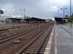 Hier 442 329-9 als RE7 (RE18719)  Airport-Express  von Berlin Schönefeld Flughafen nach Bad Belzig, dieser Triebzug stand am 14.6.2014 in Berlin Schönefeld Flughafen.