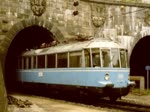 Am 1. Juli 1981 hat der Gläserne Zug (DB 491 001) im Rahmen einer Mehrtagesfahrt der DGEG den Semmering befahren. (Neu digitalisierte Fassung. Die bisherige Version wurde 1550 mal abgerufen.)