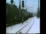 Winter 1994, Bernau bei Berlin. Ausfahrt eines Kesselzugs aus Gl 6 nach Stendell.