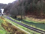 NVR-Nummer 90 80 00 92 994-7 D-DFS der Dampfbahn Fränkische Schweiz e. V. bei einer Ausfahrt in Behringersmühle am 29. November 2019.