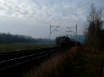 Mit hoher oder sogar Höchstgeschwindigkeit rast eine RB auf den Endbahnhof Saalfeld (Saale) zu. (04.02.2009)
