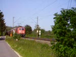 Ein Regionalexpress mit 111 und Mnchner Doppelstockwagen zwischen Ebersbach (Fils) und Reichenbach (Fils). (11.06.2006; 0:10 Min)