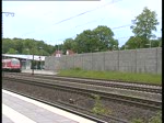 Ausfahrt der Regionalbahn nach Minden/Westfalen am 12.6 in Rotenburg/Wmme. Geschoben wurde der Zug von einer 143.