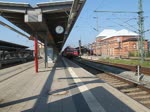 Am 19.09.2014 fuhr der IRE 18539 von Rostock Hbf nach Berlin(Tief) zum letzten Mal hier die Ausfahrt gegen 13:33 Uhr im Rostocker Hbf