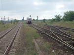 RB36708 von Growudicke nach Stendal der Zug fhrt eigentlich nur bis Stendal an der Anzeige stand aber Braunschweig Hbf.dran hier bei der Einfahrt im Bahnhof Schnhausen/Elbe.(31.05.09)