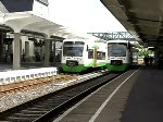 Sdthringen Bahn bei der Ausfahrt in Sonneberg.