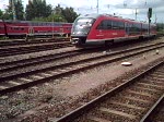 RB33373 von Bad Doberan nach Graal-Mritz bei der Ausfahrt im Rostocker Hbf.
