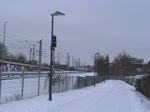 Eine S-Bahn der BR 481 bei der Einfahrt in Rummelsburg.