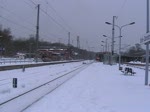 Ein S-Bahn-Ersatzzug von Potsdam nach Berlin Ostbahnhof fhrt am 10.1.2010 in Berlin Wannsee ein und wieder aus.