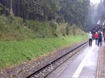 Begegnung mit 99 1794 der Fichtelbergbahn in Niederschlag am 24.09.2021