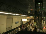 U-Bahnhof Hauptbahnhof in Berlin: erster Betriebstag der neuen Linie U55. 8.8.2009
