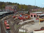 Linie U2 bei der Vorbeifahrt an der Betriebswerkstatt Grunewald der BVG. Film:24.04.2013