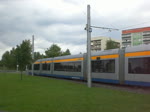Straßenbahnlinie 15 an der Haltestelle Miltitz.(25.8.2010)