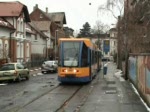 Die einzige noch planmig als Gleisdreieck (ansonsten Schleife)betriebene Endstelle befindet sich in Knautkleeberg, Endstelle der Linie 3 und 13. (siehe ID 268588)
Leipziger Straenbahn, 20.02.2009