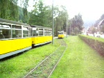 Kirnitzschtalbahn: Auffllig und interessant finde ich die Art und Weise des Umsetzens, mit gelsten Bremsen (Beiwagen) (Bad Schandau Juli 2005)