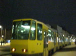 Die Straenbahnlinie M4 nach S-Bahnhof Hackescher Markt an der Haltestelle Antonplatz.(11.2.2010)