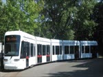 Typ Variobahn der Bochum-Gelsenkirchener Straßenbahn AG (BOGESTRA) am 17. Februar 2015 auf den Linien 308/328 zwishen den Haltestellen Bergmannsheil und Friederikastraße.