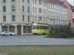 Der Tw 139 fhrt am 01.03.08 in Richtung Sachsendorf . Wegen Sturmschden dank  Emma  an einen Haus an der Karlstrae musste die Linie 4 nach Sandow umgeleitet werden und nach Neu Schmellwitz ein Busverkehr eingerichtet werden .