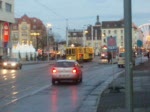 HTw 24 mit dem HBw 13 am 1.12 .07 an der Kreuzung Berlinerstr./Bahnhofstr.