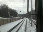 Mitfahrt in der Straenbahnlinie 5 von der Haltestelle Sportforum zur Haltestelle Jenertal.(28.1.2010)