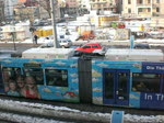 Die Straenbahnlinie 5 nach Ernst-Abbe-Platz am Paradiesbahnhof.(17.2.2010)