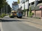 Schon seit dem Jahre 1900 fhrt der  Blaue Enzian  durch Krefeld; bis 1954 im regulren Dienst, und nun zu Sonderfahrten, wie am 9.9.2012 vor dem Hansazentrum.