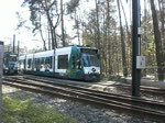 Die Straenbahnlinie 91 nach Bahnhof Pirschheide am Bahnhof Rehbrcke.(18.4.2010) 