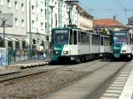Triebzug 146/246 verlsst am 04.06.08 die Haltestelle Platz der Einheit in Richtung Alter Markt. Hier die Linie 96 nach Kirchsteigfeld.