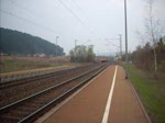 Eine N-Wagen Garnitur+143 durchfhrt am 13. April 2010 als Leerwagenberfhrung aus Kronach in Richtung Bamberg den Haltepunkt Neuses bei Kronach.