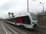 Durch Abellio eingesetzte Stadler Flirt auf der RB 40 und dem RE 16 bei der Fahrt durch Bochum am 19. Februar 2017.