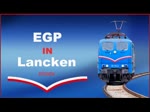 Nachdem der RE 9 nach Lietzow (Rügen) den Bahnhof Lancken in Sassnitz verlassen hat, beginnen die Rangierarbeiten der EGP Lok (BR 151) mit dem ersten Teil des beladenen Kreidezuges.