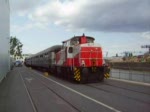 Die D7 der Hafenbahn Frankfurt auf dem Weg zum Eisernen Steg.