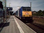 RBB-LOK 146 520-2 mit InterConnex80004 von Warnemnde nach Leipzig Hbf.bei der Ausfahrt im Bahnhof Warnemnde.(20.06.08)