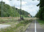OstseelandVerkehr VT 0008 fhrt in den Bahnhof Demmin ein.
