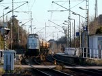 293 02 der ITL durchfhrt mit ihrem Schotterzug Dresden Stetzsch.