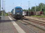 G2000(V1001-033)von OHE beim Rangieren im Bahnhof Rostock-Bramow.