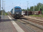 G2000(V1001-033)von OHE beim Rangieren im Bahnhof Rostock-Bramow.
(31.07.09)