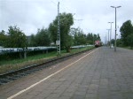 ER20(OHE270081)mit den Holzzug von Rostock-Bramow nach   Stendal-Niedergrne bei der Durchfahrt im S-Bahnhof   Rostock-Holbeinplatz.(05.09.09)