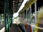 Einfahrt LINT der  ola  aus Schwerin, Parchim Bf 26.07.2009
