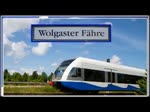 Stadler GTW der UBB am Hp Wolgaster Fähre zwischen der Unterführung und der Eisenbahn-Strassenbrücke.