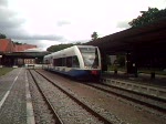 UBB24966 von Ahlbeck Grenze nach Wolgast bei der Ausfahrt im Bahnhof Seebad Heringsdorf