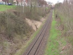 232 356-6 der WFL mit einem leeren Holzzug am 15.4.2021 auf dem Weg nach Triptis.