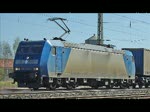 185 514-7 mit Containerzug in Fahrtrichtung Norden.