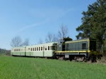 Fahrt mit der Chemin de Fer du Haut Forez (BB 63705) für dei DGEG von La Chaise-Dieu nach Estivareilles am 7.