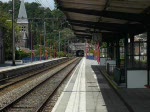 Der Thalys aus Richtung Aachen ist gerade aus meinem Blickfeld am Ende des Tunnels verschwunden,(ID 4646), als Thalys 4321 aus Richtung Lttich im Tunnel auftaucht.Pepinster 12.07.08.