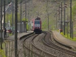 E-Lok 4012  mit ihrem RE in Richtung Troisvierges bei der Durchfahrt der Haltestelle Cruchten, aufgenommen am 03.05.2013.