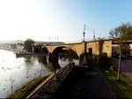 Grenze Luxemburg - Deutschland, RE 5241 Luxemburg-Trier auf der Brücke über die Sauer zwischen Wasserbillig (L) und Wasserbilligerbrück (D).